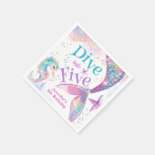 Zeemeermin 5e Verjaardag Duik in Vijf Papier Servet (Hoek)