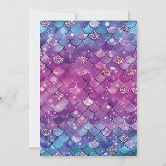 Zeemeermin 7e verjaardag roze blauw goud glitter kaart