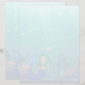 Zeemeermin - 8,5 "x 11" briefpapier (Voorkant / Achterkant)