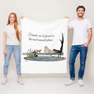 Zeemeermin aan boord van dok fleece deken