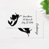 Zeemeermin aan boord van silhouet Thunder_Cove Visitekaartje (Bureau)