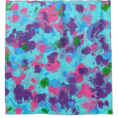 Zeemeermin Abstract Splatter Douchegordijn (Voorkant)