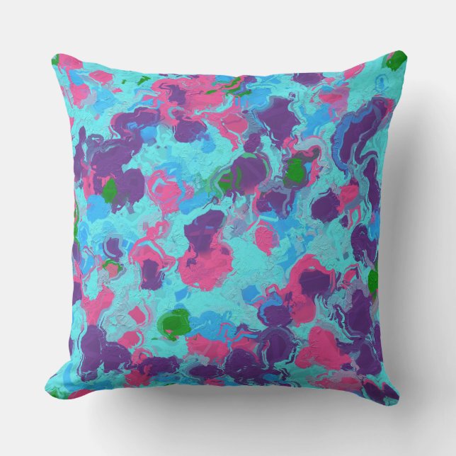Zeemeermin Abstract Splatter Kussen (Voorkant)