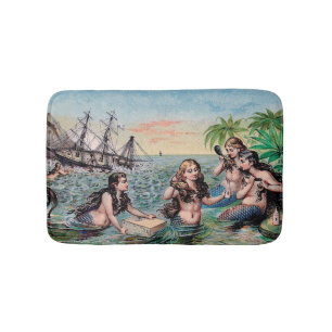Zeemeermin Antiek Magic Nautische Oceaan Badmat