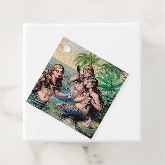 Zeemeermin Antiek Magic Nautische Oceaan Bedankjes Labels (In situ)