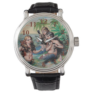 Zeemeermin Antiek Magic Nautische Oceaan Horloge