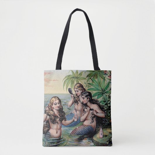 Zeemeermin Antiek Magic Nautische Oceaan Tote Bag (Voorkant)