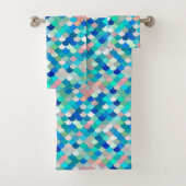 Zeemeermin, Aqua, Shell Roze, en Kobalt  Bad Handdoek (Insitu)