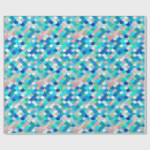 Zeemeermin, Aqua, Shell Roze, en Kobalt Cadeaupapier (Vlak)