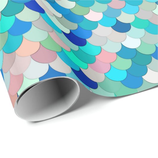 Zeemeermin, Aqua, Shell Roze, en Kobalt Cadeaupapier (Rol Hoek)