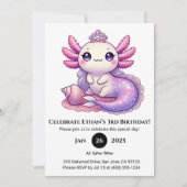 Zeemeermin Axolotl Prinses Verjaardag Kaart (Voorkant)