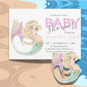 Zeemeermin Baby Shower Aankomende Moeder Aankondiging