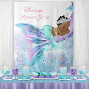 Zeemeermin Baby Shower Achtergrond Afrikaanse Zeem Wandkleed