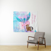 Zeemeermin Baby Shower Achtergrond Wandkleed (In Situ (horizontaal))