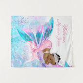 Zeemeermin Baby Shower Achtergrond Wandkleed (Voorkant (horizontaal))