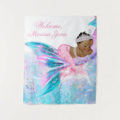 Zeemeermin Baby Shower Achtergrond Wandkleed (Voorkant)