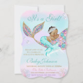 Zeemeermin Baby shower Glitter Tail Kaart (Voorkant)