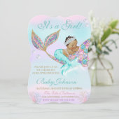 Zeemeermin Baby shower Glitter Tail Kaart (Staand voorkant)