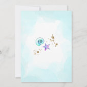 Zeemeermin Baby shower Invitation Girl, onder het  Kaart (Achterkant)