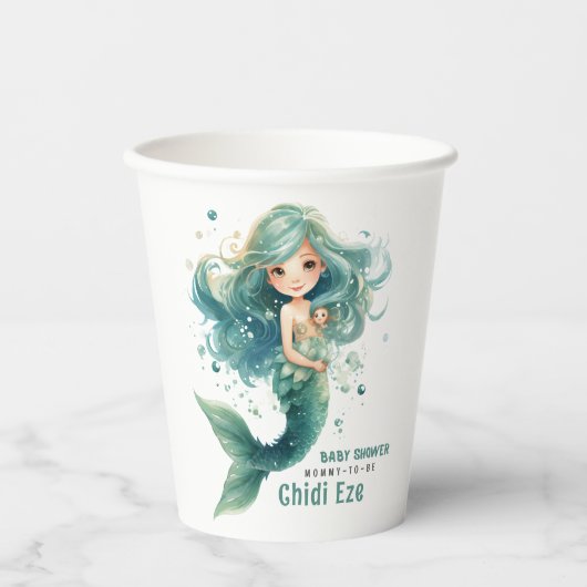 Zeemeermin Baby shower Kleurrijke Kwallen Waterver Papieren Bekers (Voorkant)