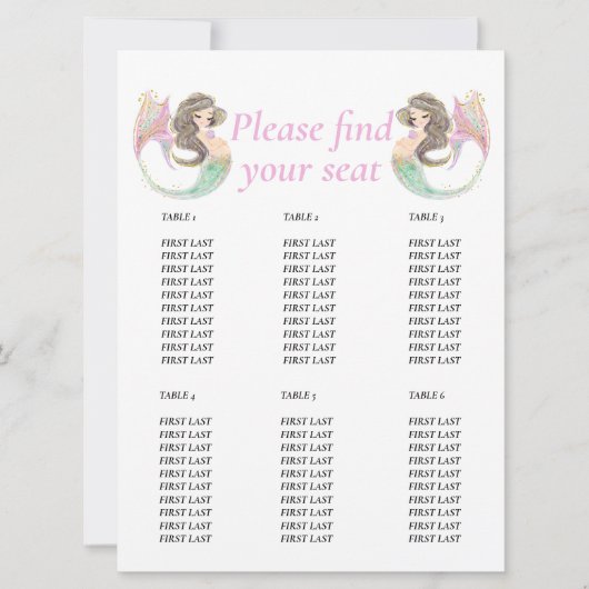 Zeemeermin baby shower onder de zee kaart (Voorkant)