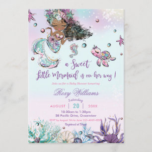 Zeemeermin Baby Shower Onder de Zee Meisje Kaart