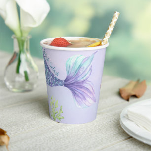 Zeemeermin Baby shower onder het Zee Papieren Bekers