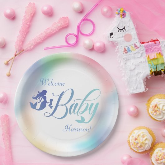 Zeemeermin Baby shower Onder het Zee Papieren Bordje (Feest)
