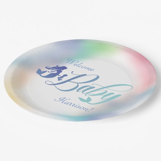 Zeemeermin Baby shower Onder het Zee Papieren Bordje (Gekanteld)