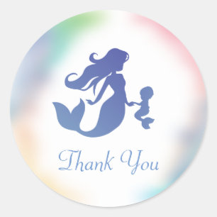 Zeemeermin Baby shower Onder het Zee Ronde Sticker