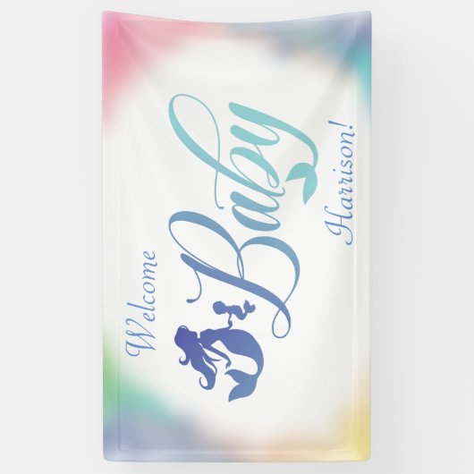 Zeemeermin Baby shower Onder het Zee Spandoek (Verticaal)