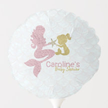 Zeemeermin Baby shower Roos gouden ballon