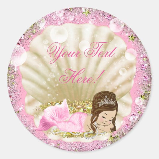Zeemeermin Baby shower Stickers (Voorkant)