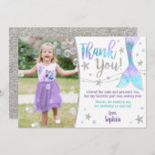 Zeemeermin bedankpas - onder het Zee Dank u Bedankkaart (Voorkant / Achterkant)