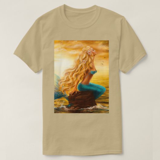 Zeemeermin bij zonsondergang in het zee t-shirt (Design voorkant)