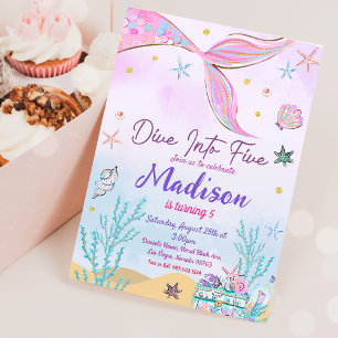 Zeemeermin Birthday Party under the Zee Party Kaart