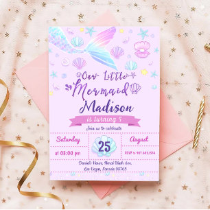 Zeemeermin Birthday Party under the Zee Party Kaart