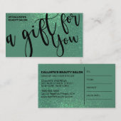 Zeemeermin Blauwgroen Glitter Gradient Cadeaubon Visitekaartje (Voorkant / Achterkant)