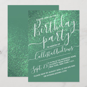 Zeemeermin Blauwgroen Green Sparkly Glitter Ombre  Kaart