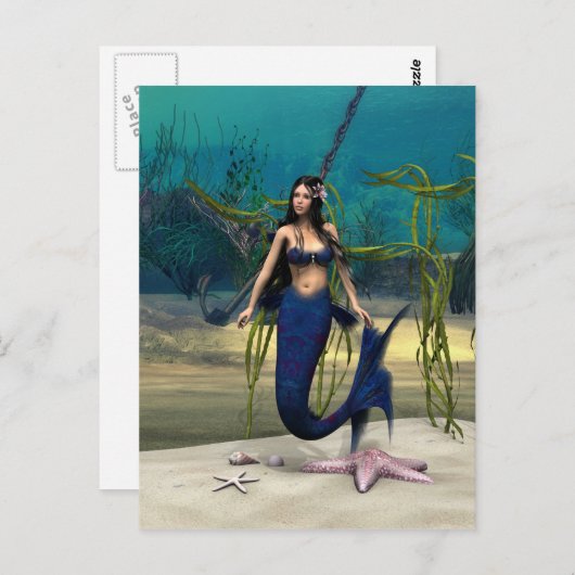 Zeemeermin Briefkaart (Voorkant / Achterkant)