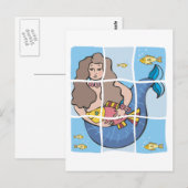 Zeemeermin Briefkaart (Voorkant / Achterkant)