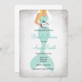 Zeemeermin bruids douche uitnodiging floral mint g (Voorkant / Achterkant)