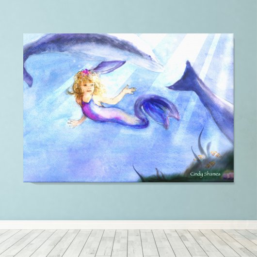 Zeemeermin Canvas afbeelding (Insitu (Houten vloer))