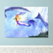 Zeemeermin Canvas afbeelding Afdruk (Insitu (Houten vloer))