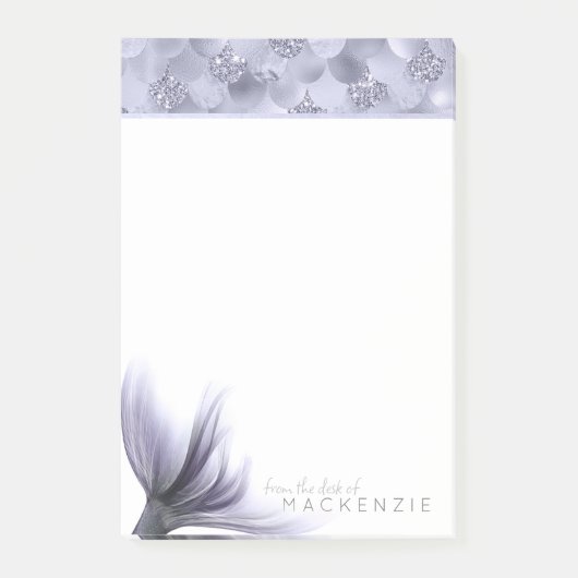 Zeemeermin Chic Tail | Dusty Lavendel Paarse Custo Post-it® Notes (Voorkant)