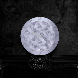 Zeemeermin chique schalen   Stoffige Lavendel Paar Ronde Klok