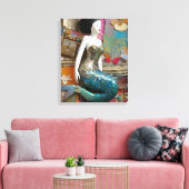 Zeemeermin Collage Canvas Afdruk (Insitu (Woonkamer))