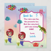 Zeemeermin Dank Je Kaart (Voorkant / Achterkant)