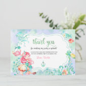 Zeemeermin Dankkaart Onder De Zee Bedankkaart (Staand voorkant)