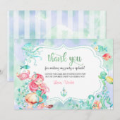 Zeemeermin Dankkaart Onder De Zee Bedankkaart (Voorkant / Achterkant)